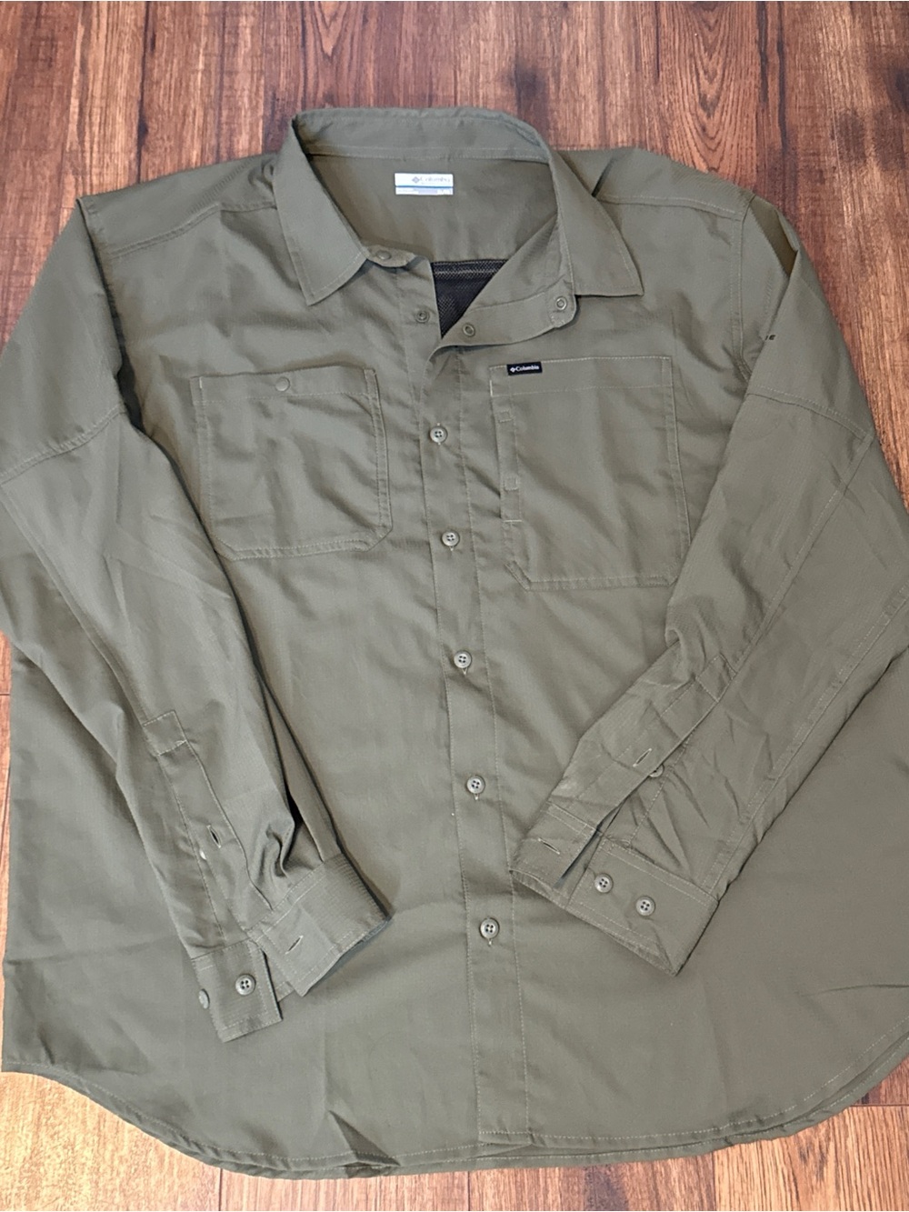 Columbia Silver Ridge Utility Lite Long Sleeve Shirt Mens XL Olive Green AM1683